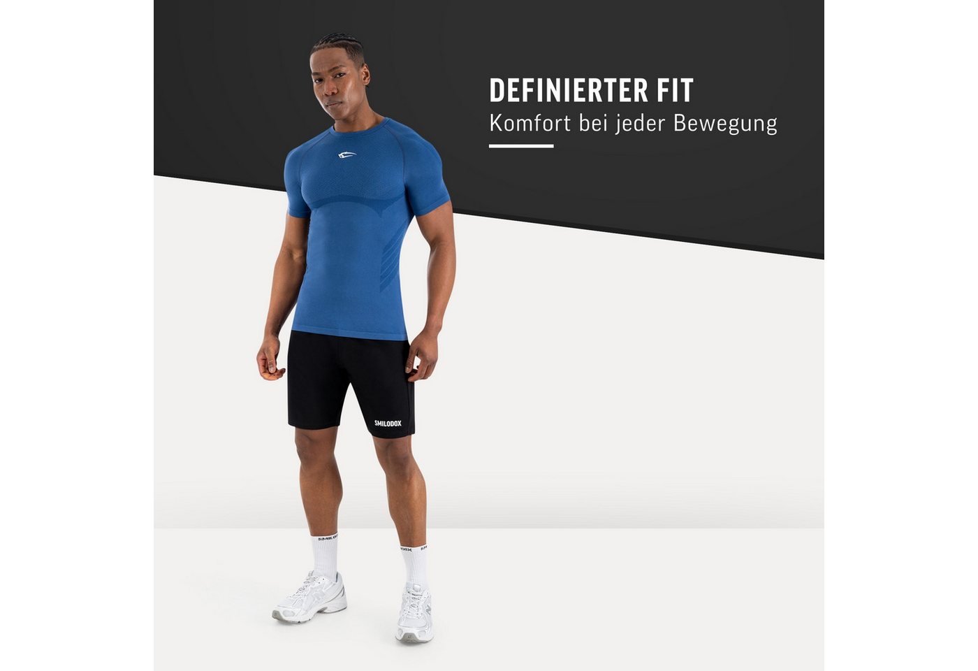Smilodox T-Shirt Carnos, Compression Shirt Herren, Gymshirt, Seamless, Training Compression Fit, Seamless, atmungsaktiv, Body Mapping, Stretch – Bild 3 von 5
