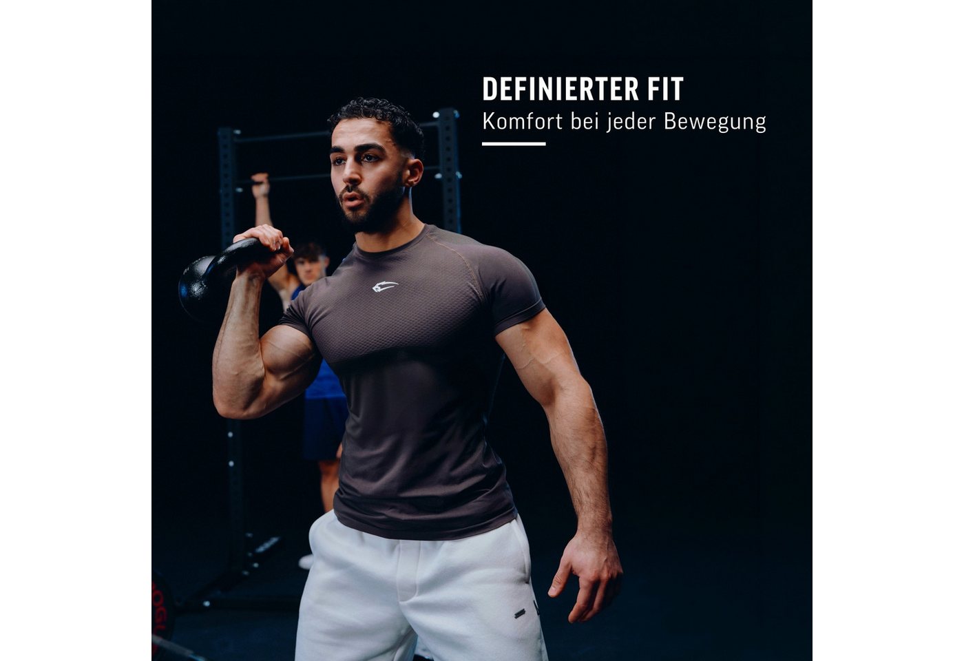 Smilodox T-Shirt Carnos, Compression Shirt Herren, Gymshirt, Seamless, Training Compression Fit, Seamless, atmungsaktiv, Body Mapping, Stretch – Bild 3 von 5