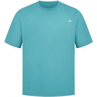 Smilodox T-Shirt Cedrik, Oversize Shirt aus 100% Baumwolle, Weiches Material, Modern Metallabel Baumwollshirt Kurzarmshirt moderne Details Freizeitshirt