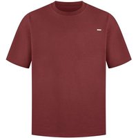 Smilodox T-Shirt Cedrik, Oversize Shirt aus 100% Baumwolle, Weiches Material, Modern Metallabel Baumwollshirt Kurzarmshirt moderne Details Freizeitshirt