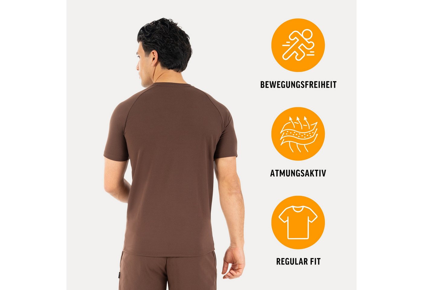 Smilodox T-Shirt Delian, Atmungsaktives Shirt mit 3D Rubber Print, Funktionsshirt mit Raglan-Schnitt Kurzarmshirt Sport Training Freizeit Alltag – Bild 2 von 5