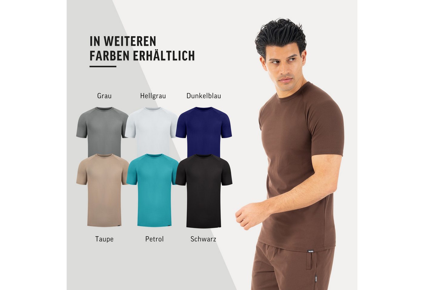 Smilodox T-Shirt Delian, Atmungsaktives Shirt mit 3D Rubber Print, Funktionsshirt mit Raglan-Schnitt Kurzarmshirt Sport Training Freizeit Alltag – Bild 4 von 5