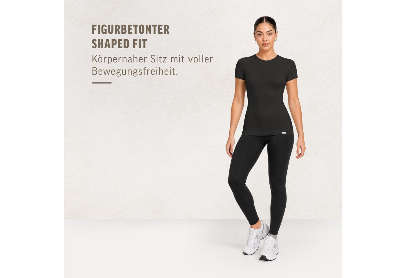 Smilodox T-Shirt Lyana, Damen Shirt, Shaped Fit, Rundhals, für Gym & Freizeit Stretch, weiches Material, Basic, Laufshirt – Bild 3 von 5
