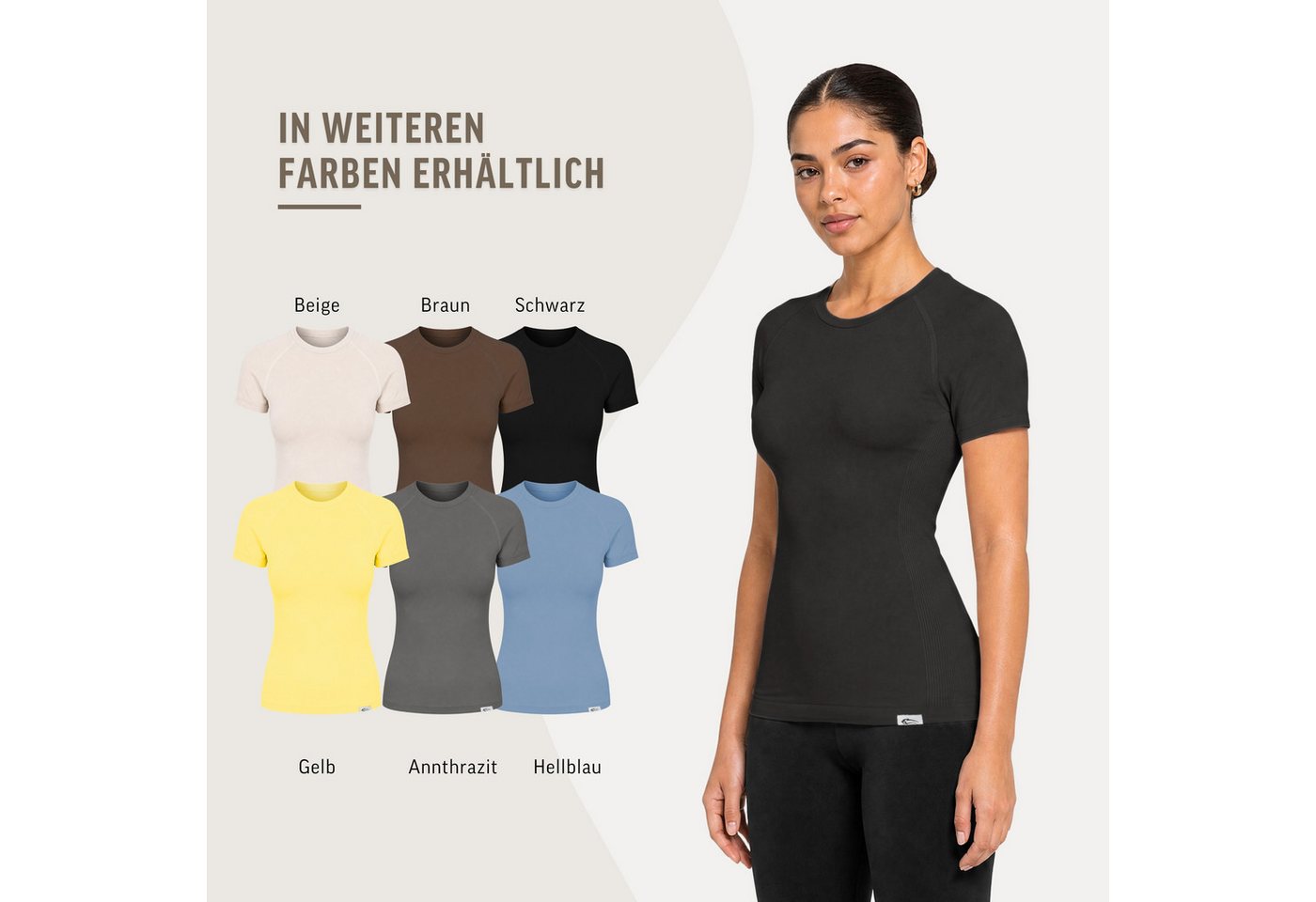 Smilodox T-Shirt Lyana, Damen Shirt, Shaped Fit, Rundhals, für Gym & Freizeit Stretch, weiches Material, Basic, Laufshirt – Bild 4 von 5