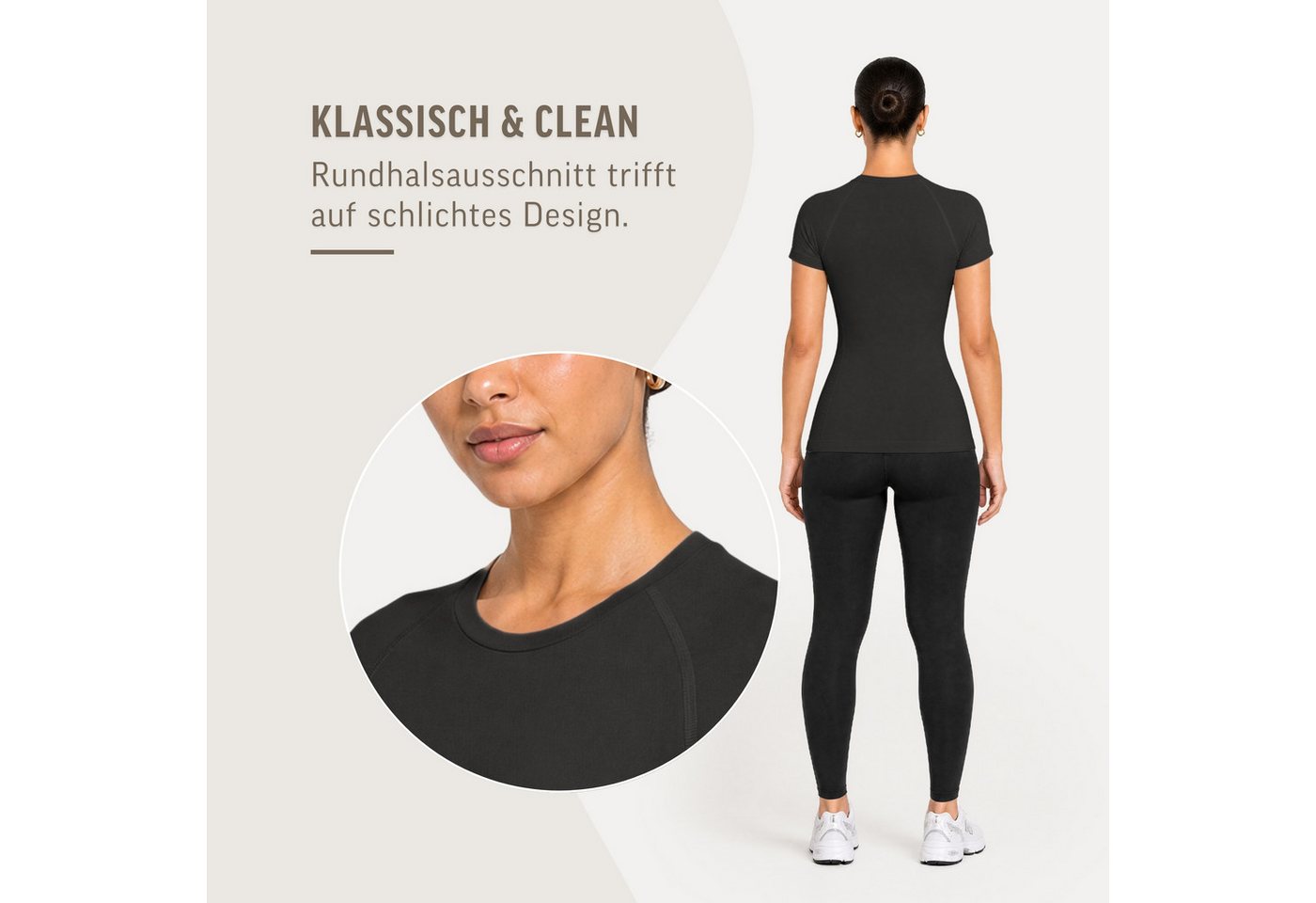 Smilodox T-Shirt Lyana, Damen Shirt, Shaped Fit, Rundhals, für Gym & Freizeit Stretch, weiches Material, Basic, Laufshirt – Bild 5 von 5