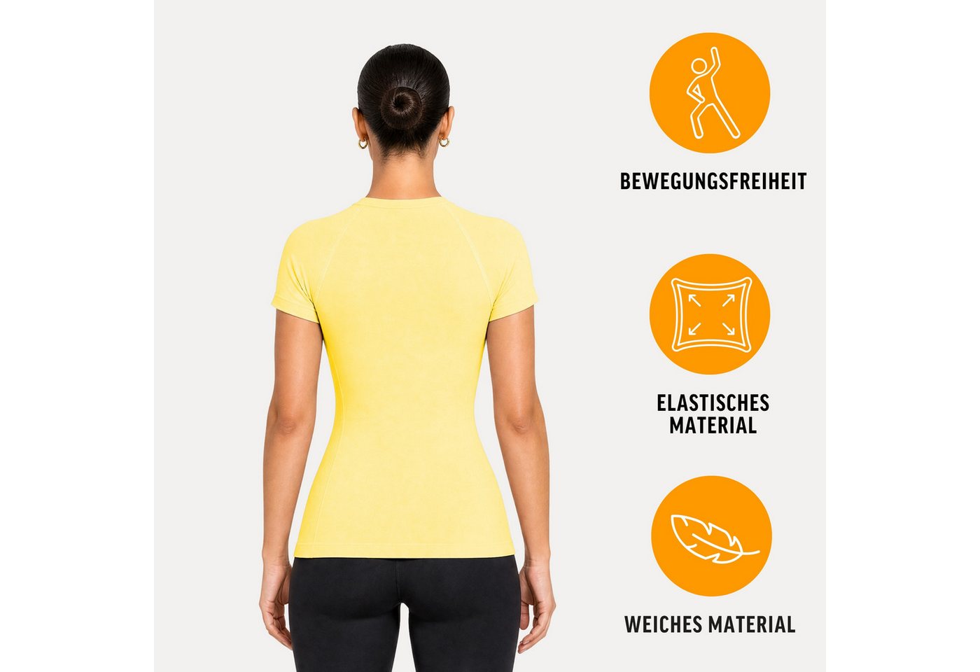 Smilodox T-Shirt Lyana, Damen Shirt, Shaped Fit, Rundhals, für Gym & Freizeit Stretch, weiches Material, Basic, Laufshirt – Bild 2 von 5