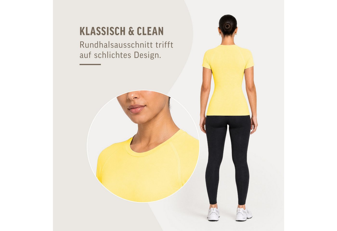 Smilodox T-Shirt Lyana, Damen Shirt, Shaped Fit, Rundhals, für Gym & Freizeit Stretch, weiches Material, Basic, Laufshirt – Bild 5 von 5