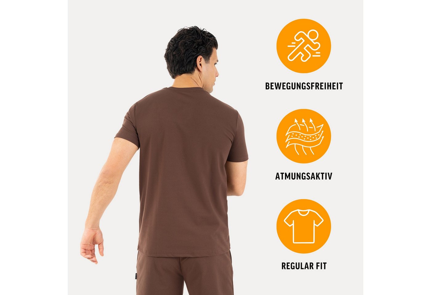 Smilodox T-Shirt Micah, Atmungsaktives Shirt mit 3D Rubber Print, Kurzarm Shirt Weiches Material Hohe Bewegungsfreiheit Sport Freizeit Gym – Bild 2 von 5