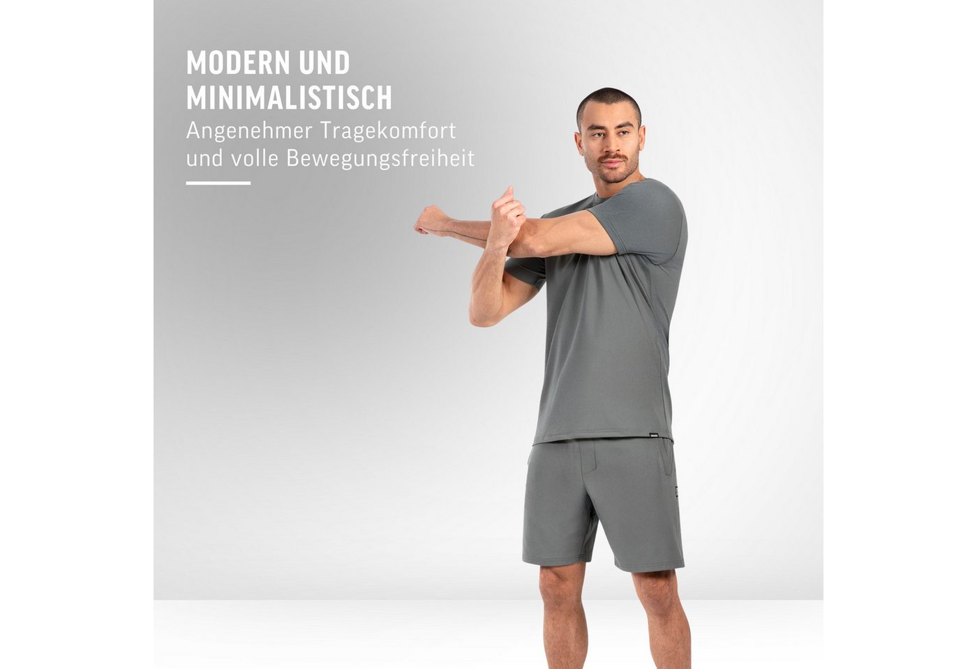 Smilodox T-Shirt Micah, Atmungsaktives Shirt mit 3D Rubber Print, Kurzarm Shirt Weiches Material Hohe Bewegungsfreiheit Sport Freizeit Gym – Bild 3 von 5
