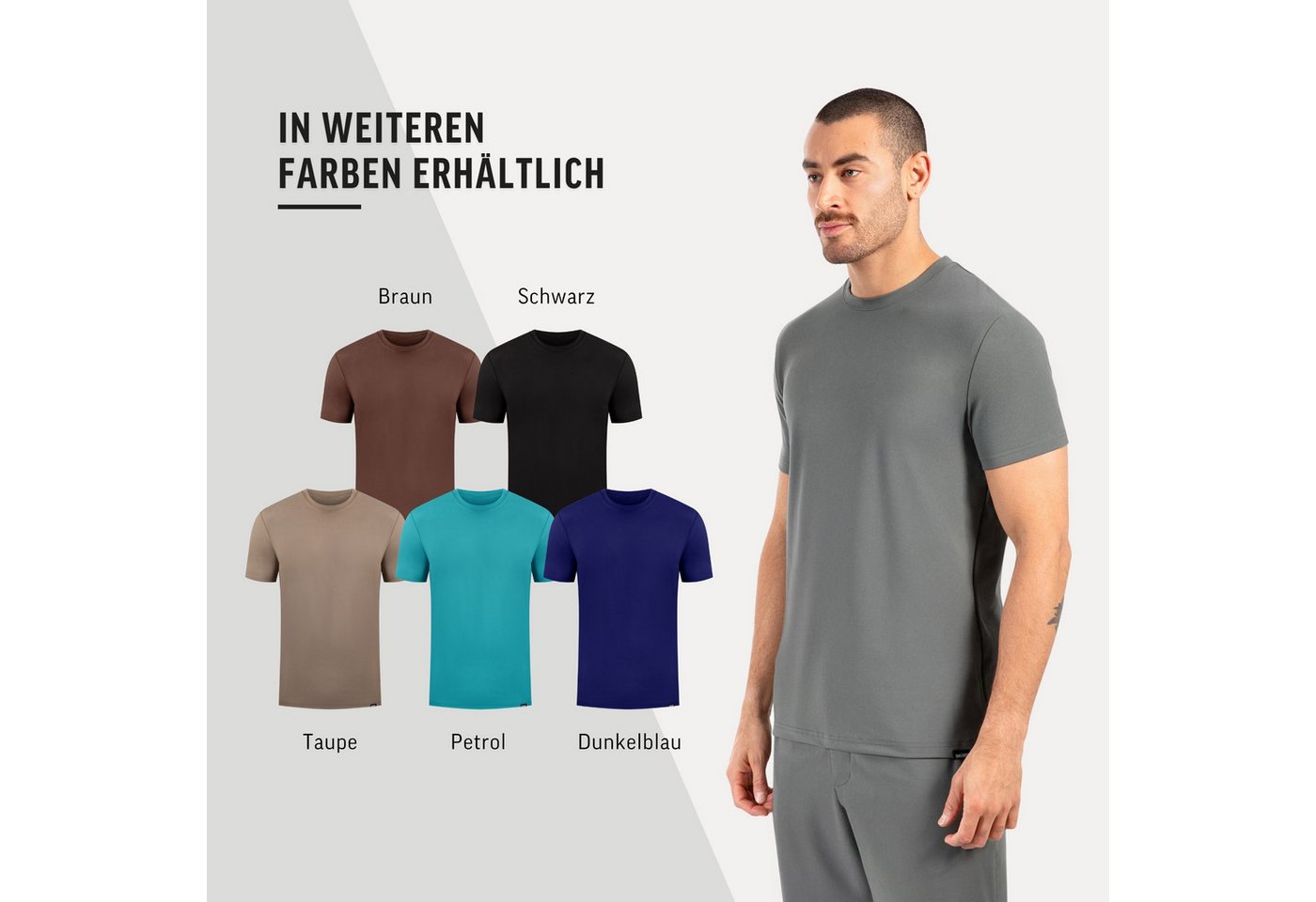 Smilodox T-Shirt Micah, Atmungsaktives Shirt mit 3D Rubber Print, Kurzarm Shirt Weiches Material Hohe Bewegungsfreiheit Sport Freizeit Gym – Bild 4 von 5
