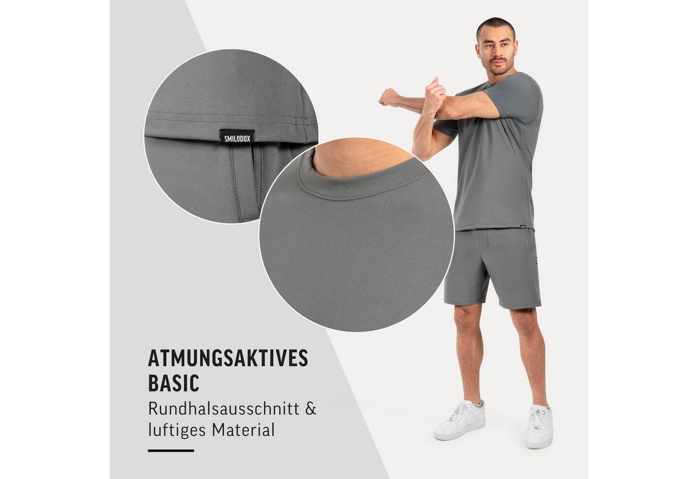 Smilodox T-Shirt Micah, Atmungsaktives Shirt mit 3D Rubber Print, Kurzarm Shirt Weiches Material Hohe Bewegungsfreiheit Sport Freizeit Gym – Bild 5 von 5
