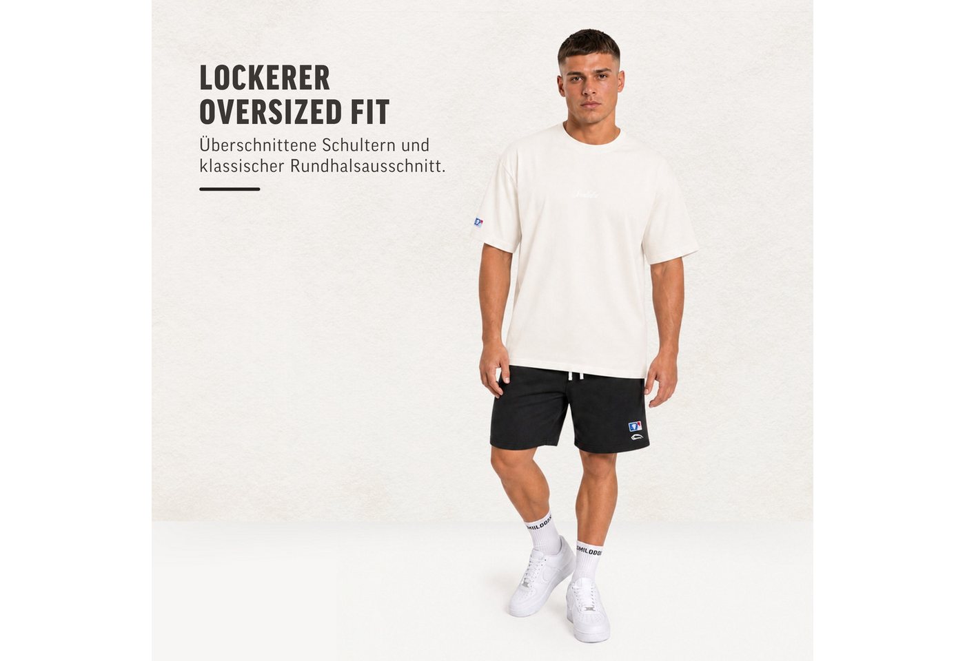 Smilodox T-Shirt Varendo, Oversize Shirt mit Backprint, aus Baumwolle, Streetwear & Gym Rundhals, 100% Baumwolle, weiches Material, für Training & Freizeit – Bild 3 von 5