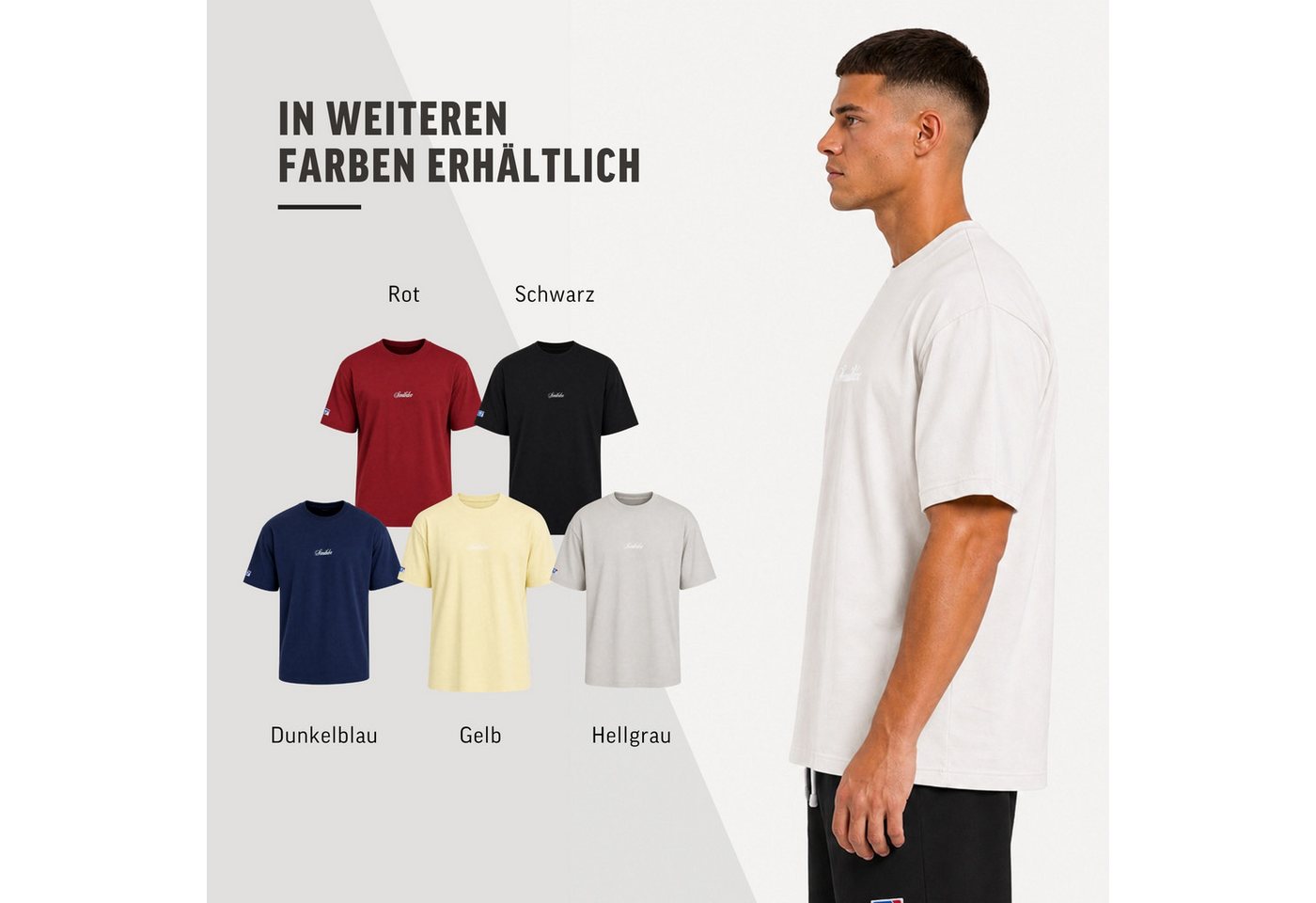 Smilodox T-Shirt Varendo, Oversize Shirt mit Backprint, aus Baumwolle, Streetwear & Gym Rundhals, 100% Baumwolle, weiches Material, für Training & Freizeit – Bild 4 von 5