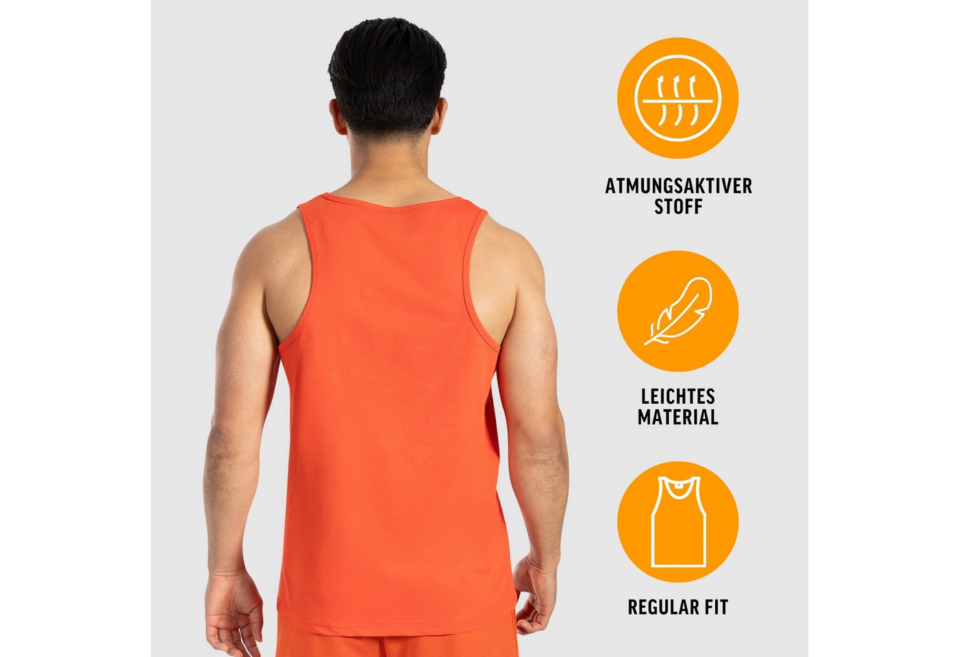 Smilodox Tanktop Arian, ärmelloses Muskelshirt mit Rundhals & Metall-Logo, Training Unterhemd classic Schnitt, Stringer weiches Material, Freizeit Sommer – Bild 2 von 5