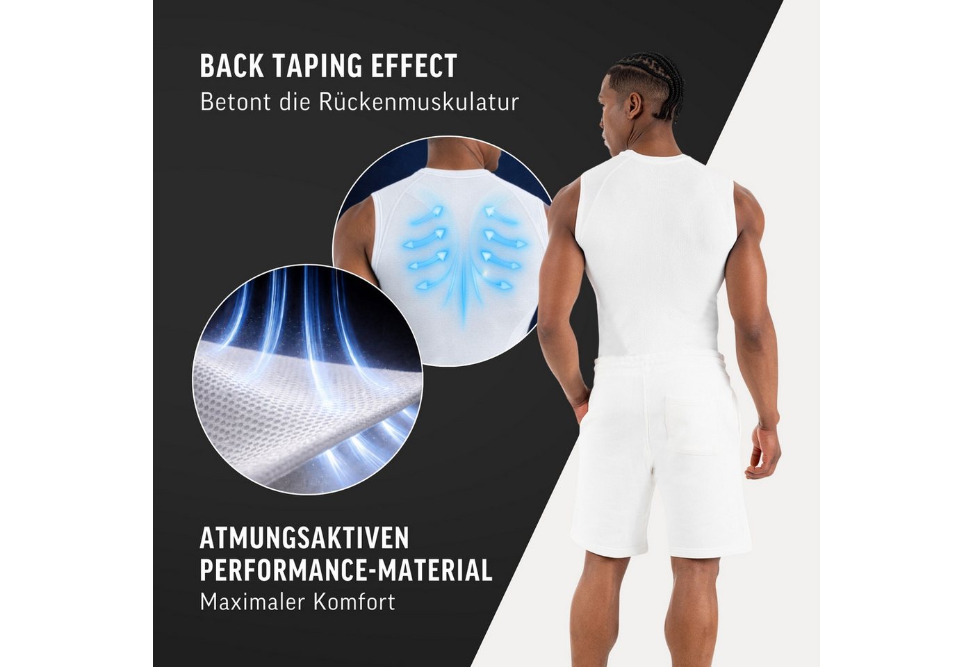 Smilodox Tanktop Carnos, Compression Tank Herren, Gym Shirt Seamless, Fitness Enganliegend, Seamless, Body-Mapping, atmungsaktiv, Stretch – Bild 5 von 5