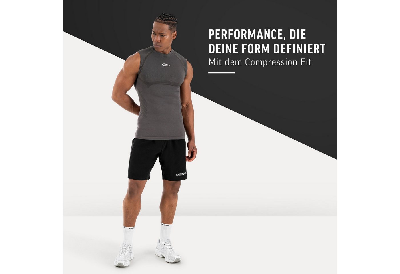 Smilodox Tanktop Carnos, Compression Tank Herren, Gym Shirt Seamless, Fitness Enganliegend, Seamless, Body-Mapping, atmungsaktiv, Stretch – Bild 3 von 5