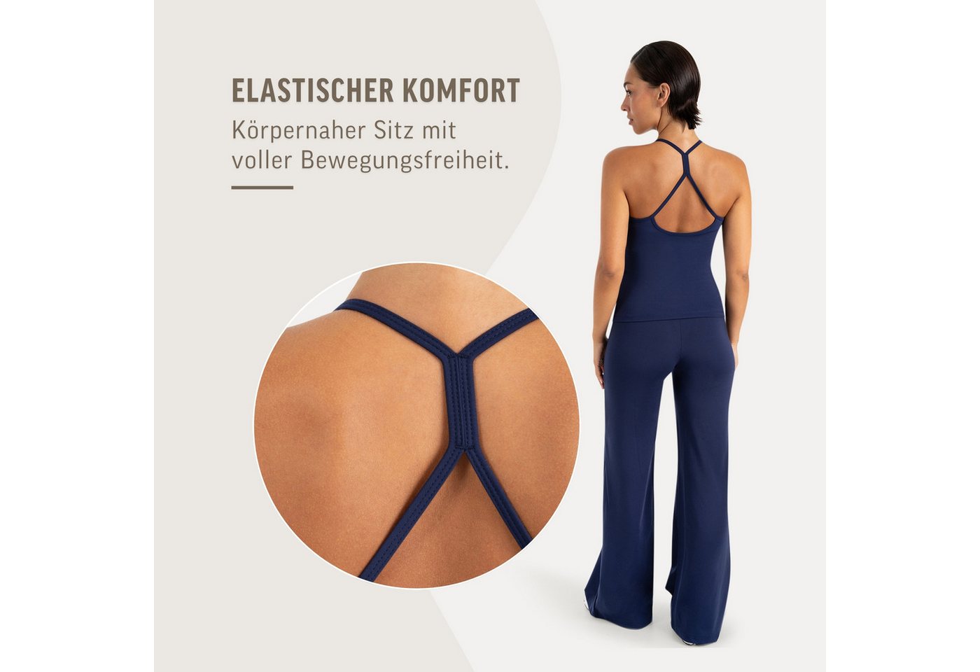 Smilodox Tanktop Lunara Damen, Sommertop, Slim Fit, mit Rundhals, für Gym & Alltag Stretch-Komfort, Elastisches Design, Körpernahe Passform, Gymwear – Bild 5 von 5