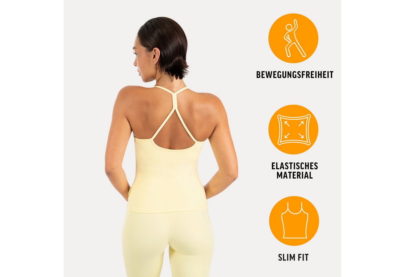 Smilodox Tanktop Lunara Damen, Sommertop, Slim Fit, mit Rundhals, für Gym & Alltag Stretch-Komfort, Elastisches Design, Körpernahe Passform, Gymwear – Bild 2 von 5