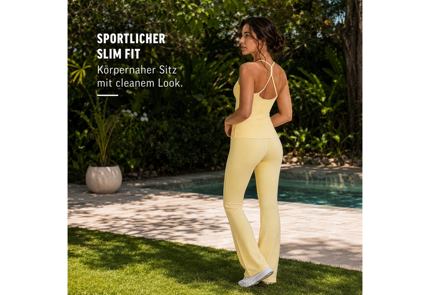 Smilodox Tanktop Lunara Damen, Sommertop, Slim Fit, mit Rundhals, für Gym & Alltag Stretch-Komfort, Elastisches Design, Körpernahe Passform, Gymwear – Bild 3 von 5