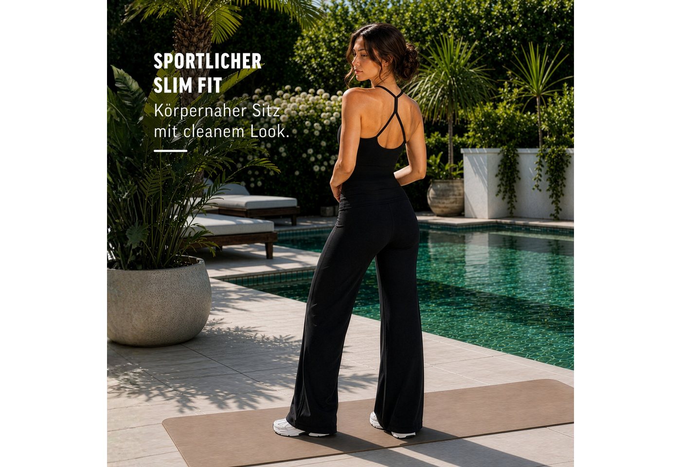 Smilodox Tanktop Lunara Damen, Sommertop, Slim Fit, mit Rundhals, für Gym & Alltag Stretch-Komfort, Elastisches Design, Körpernahe Passform, Gymwear – Bild 3 von 5