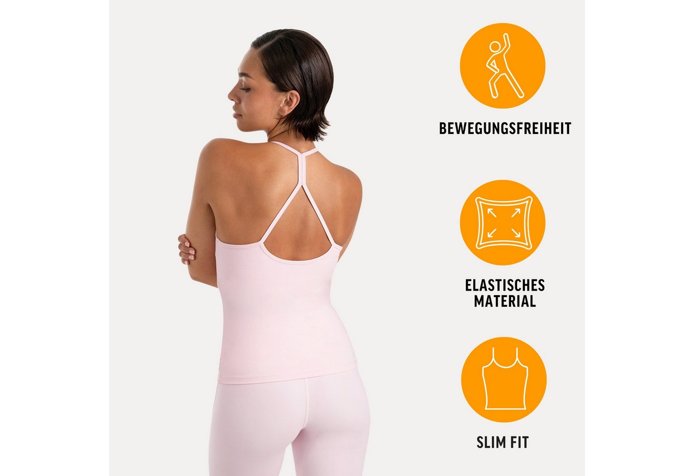 Smilodox Tanktop Lunara Damen, Sommertop, Slim Fit, mit Rundhals, für Gym & Alltag Stretch-Komfort, Elastisches Design, Körpernahe Passform, Gymwear – Bild 2 von 5