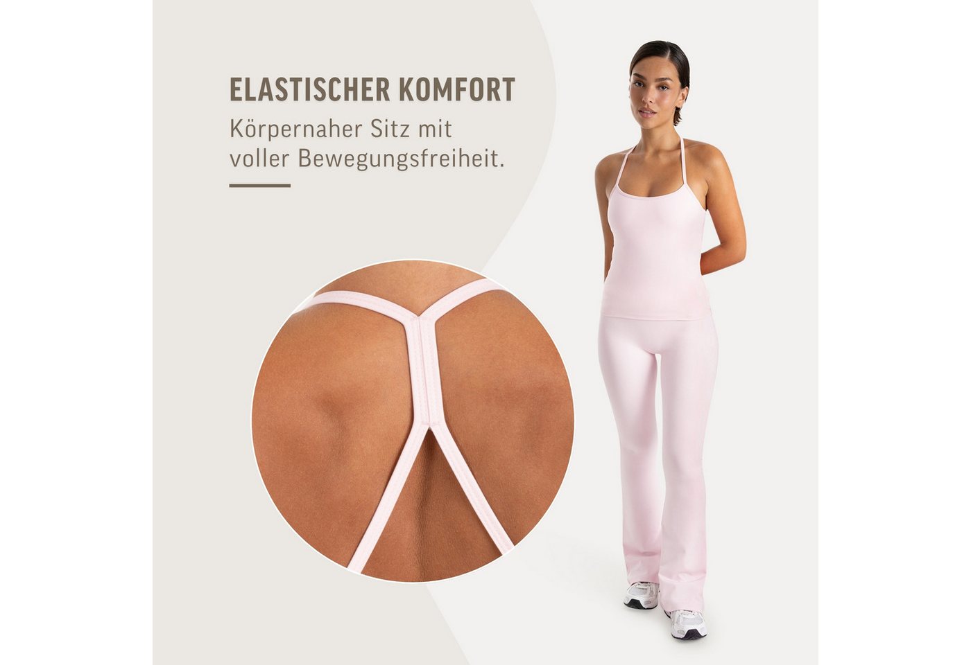 Smilodox Tanktop Lunara Damen, Sommertop, Slim Fit, mit Rundhals, für Gym & Alltag Stretch-Komfort, Elastisches Design, Körpernahe Passform, Gymwear – Bild 5 von 5