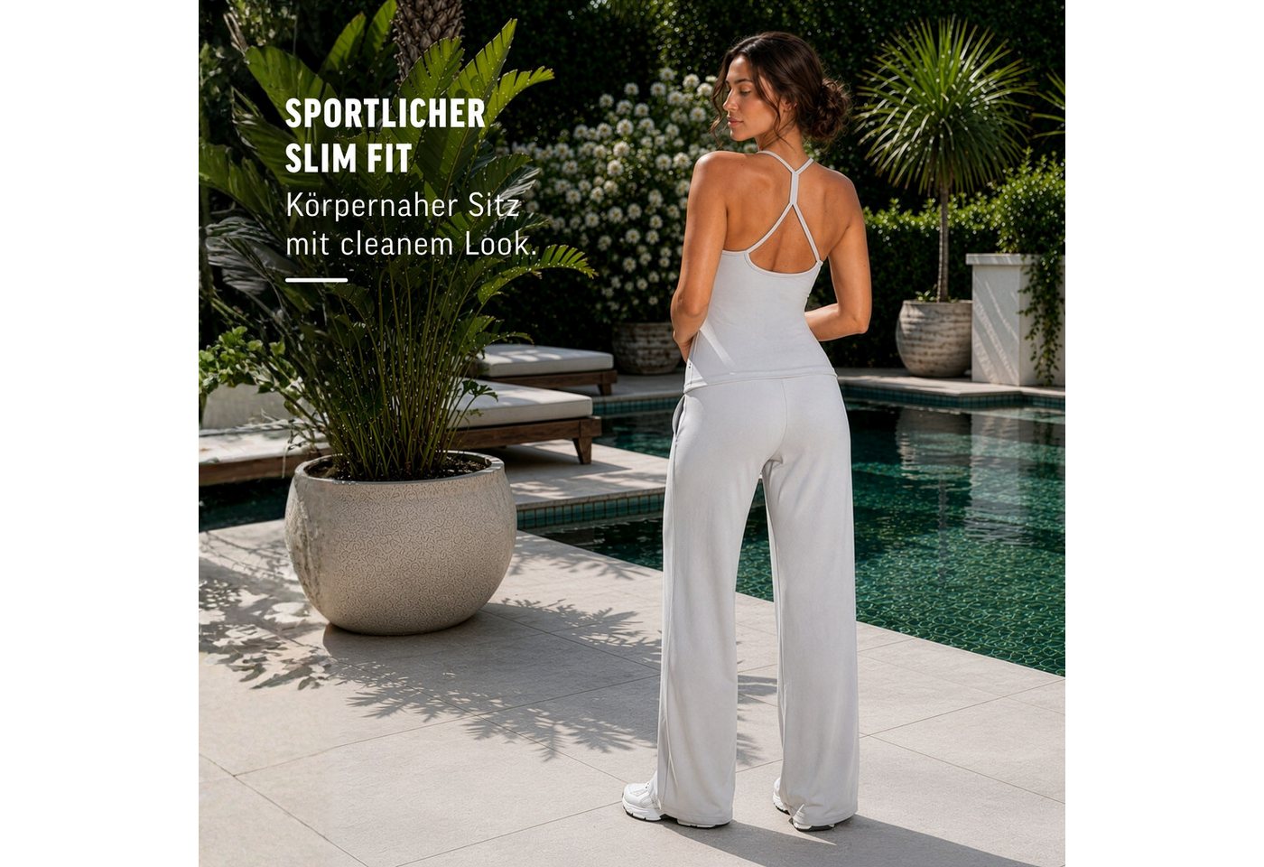 Smilodox Tanktop Lunara Damen, Sommertop, Slim Fit, mit Rundhals, für Gym & Alltag Stretch-Komfort, Elastisches Design, Körpernahe Passform, Gymwear – Bild 3 von 5