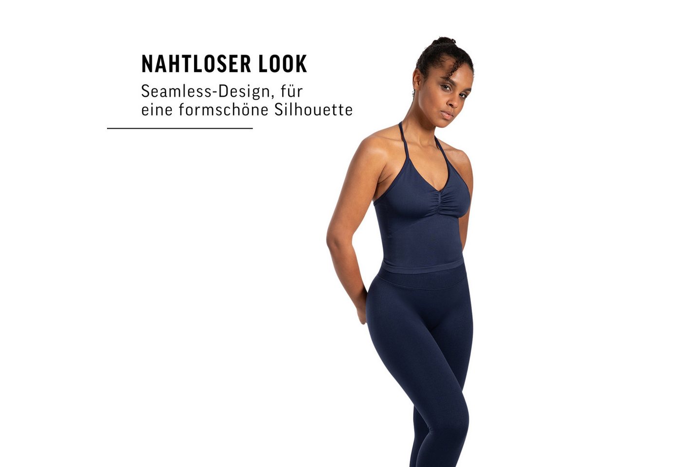 Smilodox Tanktop Malena, Crop Neckholder Sporttop, Ringdetails, Rückenfrei Tanktop nahtlos figurbetont, Sport Freizeit Yoga stylische Looks – Bild 3 von 5