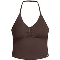 Smilodox Tanktop Malena, Crop Neckholder Sporttop, Ringdetails, Rückenfrei Tanktop nahtlos figurbetont, Sport Freizeit Yoga stylische Looks