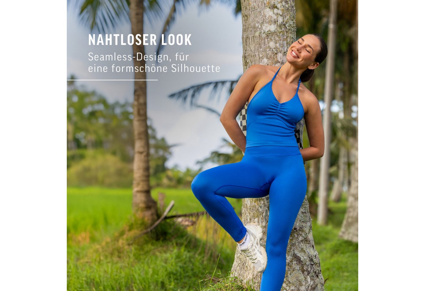 Smilodox Tanktop Malena, Crop Neckholder Sporttop, Ringdetails, Rückenfrei Tanktop nahtlos figurbetont, Sport Freizeit Yoga stylische Looks – Bild 3 von 5