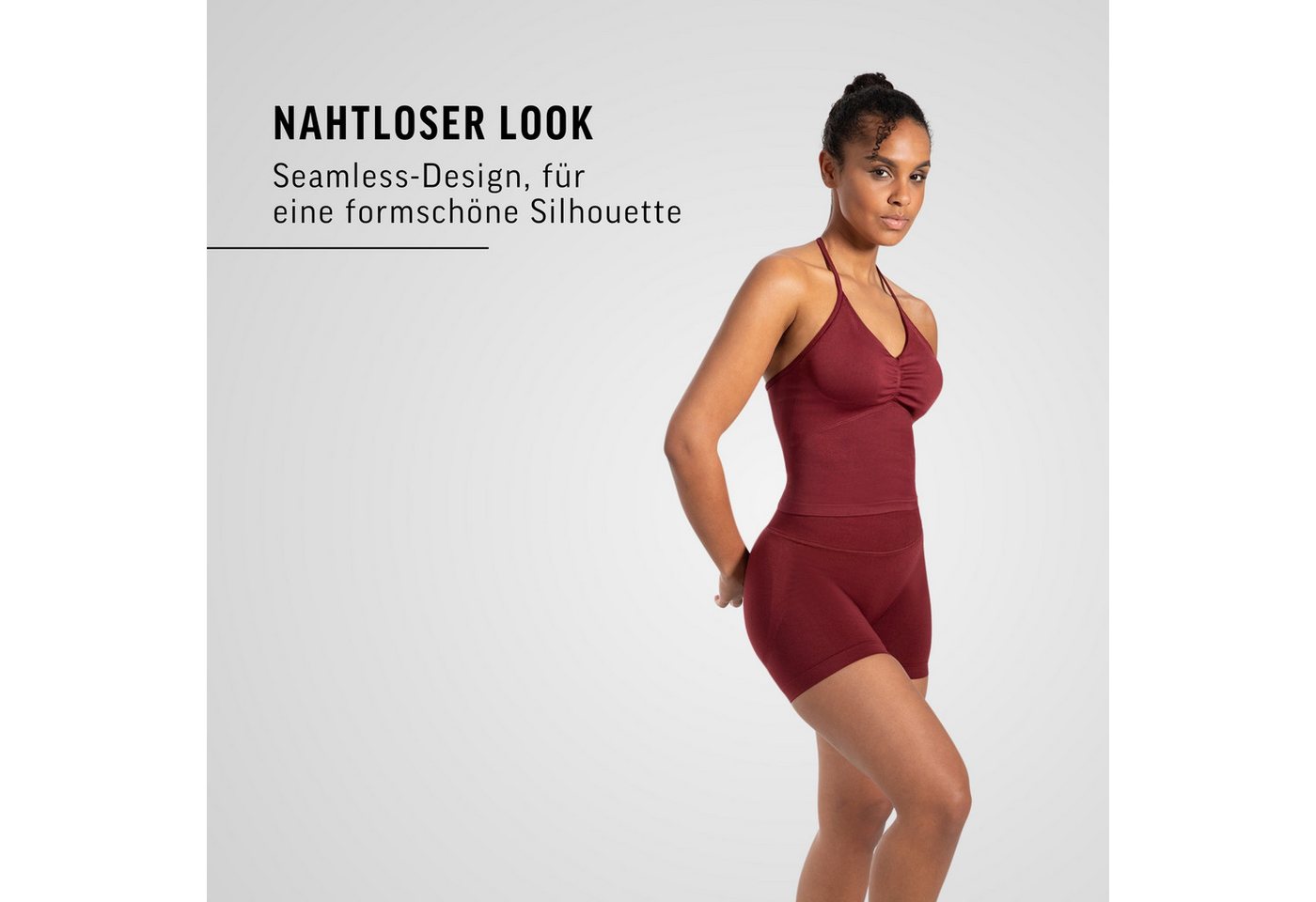 Smilodox Tanktop Malena, Crop Neckholder Sporttop, Ringdetails, Rückenfrei Tanktop nahtlos figurbetont, Sport Freizeit Yoga stylische Looks – Bild 3 von 5