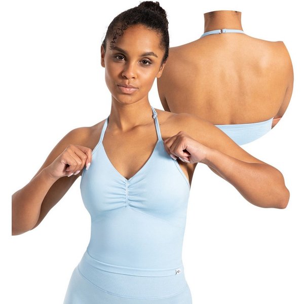 Smilodox Tanktop Malena, Crop Neckholder Sporttop, Ringdetails, Rückenfrei Tanktop nahtlos figurbetont, Sport Freizeit Yoga stylische Looks