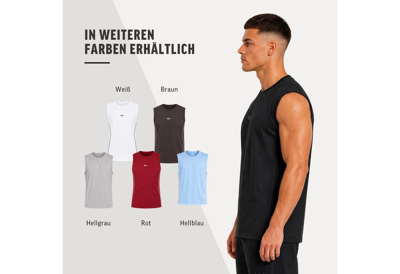 Smilodox Tanktop Torvano Herren, Gym Oberteil, Regular Fit, Rundhals, Fitness lässiger Schnitt, angenehmes Material, Gymwear, Training – Bild 4 von 5