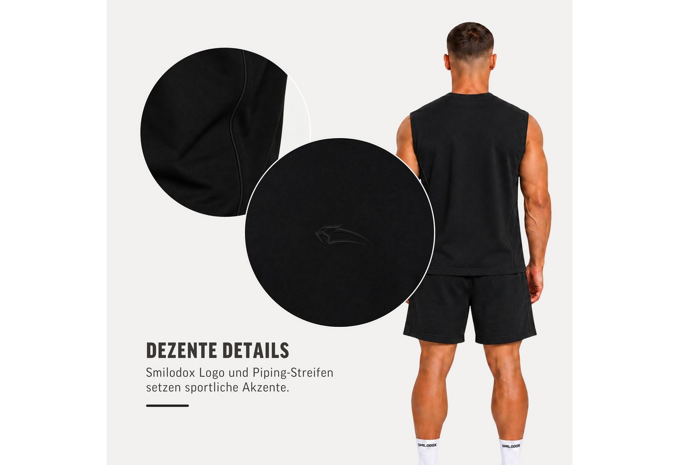 Smilodox Tanktop Torvano Herren, Gym Oberteil, Regular Fit, Rundhals, Fitness lässiger Schnitt, angenehmes Material, Gymwear, Training – Bild 5 von 5