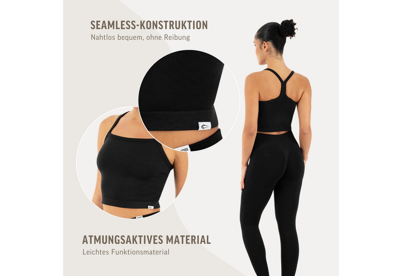 Smilodox Tanktop Vonda, Crop Top Damen, Sport-Top für Gym,Yoga & Freizeit Racerback, Seamless, Shaped Fit, Rundhals, atmungsaktiv – Bild 5 von 5