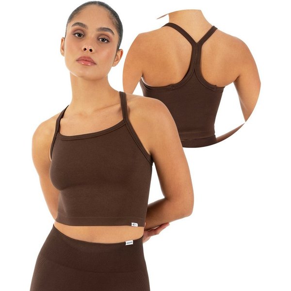 Smilodox Tanktop Vonda, Crop Top Damen, Sport-Top für Gym,Yoga & Freizeit Racerback, Seamless, Shaped Fit, Rundhals, atmungsaktiv
