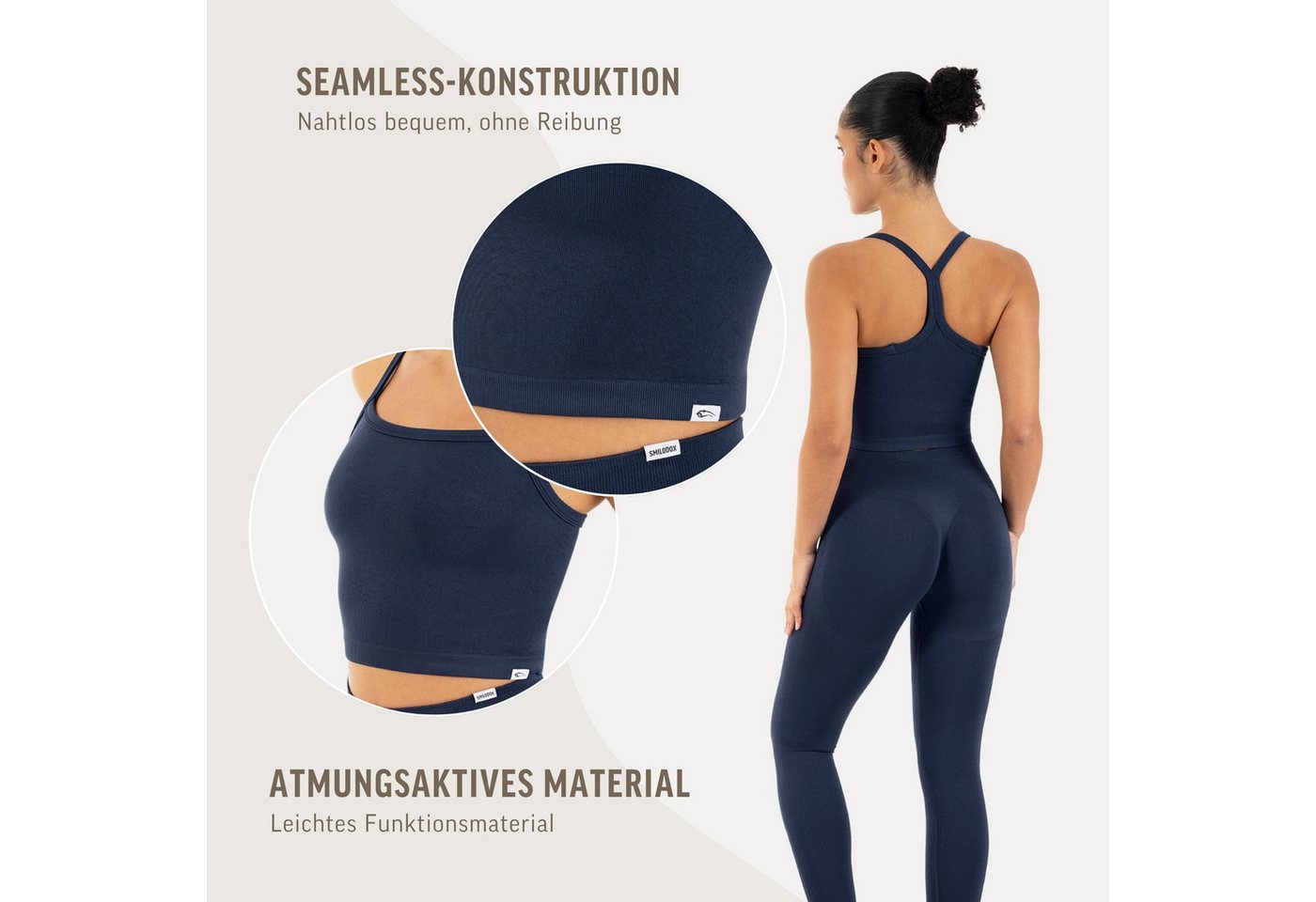 Smilodox Tanktop Vonda, Crop Top Damen, Sport-Top für Gym,Yoga & Freizeit Racerback, Seamless, Shaped Fit, Rundhals, atmungsaktiv – Bild 5 von 5