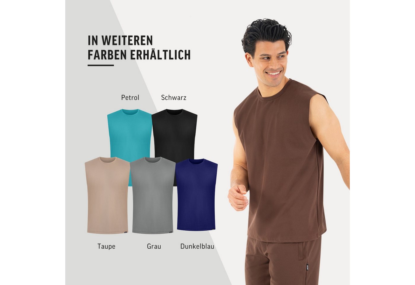 Smilodox Tanktop Xion, Ärmelloses Sportshirt 3D Rubber Print, Hohe Bewegungsfreiheit Minimalistisches Design Training Sport Freizeit Alltag Gym – Bild 4 von 5
