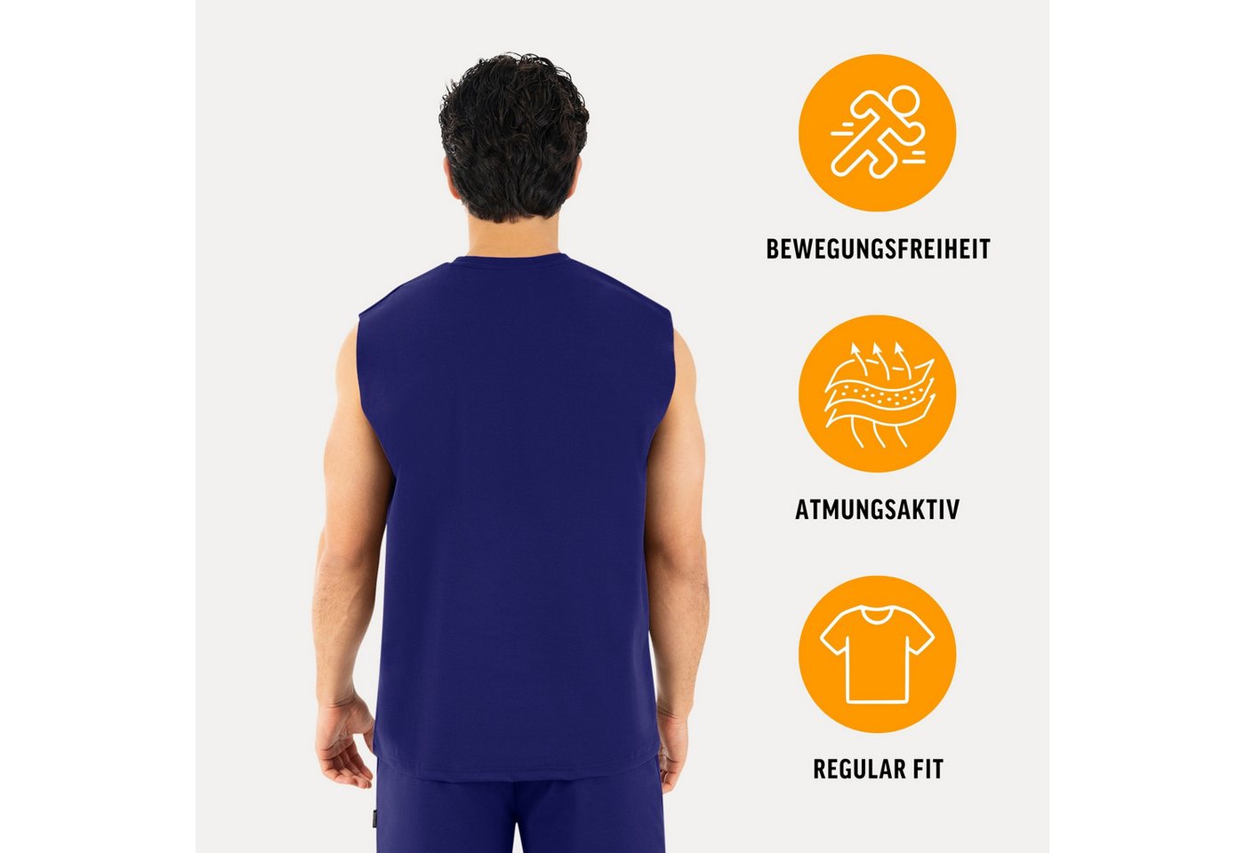 Smilodox Tanktop Xion, Ärmelloses Sportshirt 3D Rubber Print, Hohe Bewegungsfreiheit Minimalistisches Design Training Sport Freizeit Alltag Gym – Bild 2 von 5