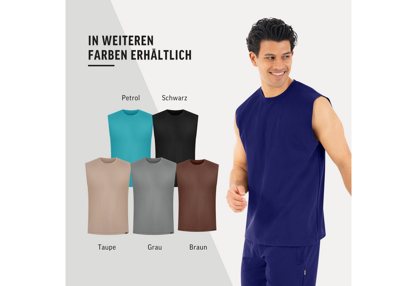 Smilodox Tanktop Xion, Ärmelloses Sportshirt 3D Rubber Print, Hohe Bewegungsfreiheit Minimalistisches Design Training Sport Freizeit Alltag Gym – Bild 4 von 5