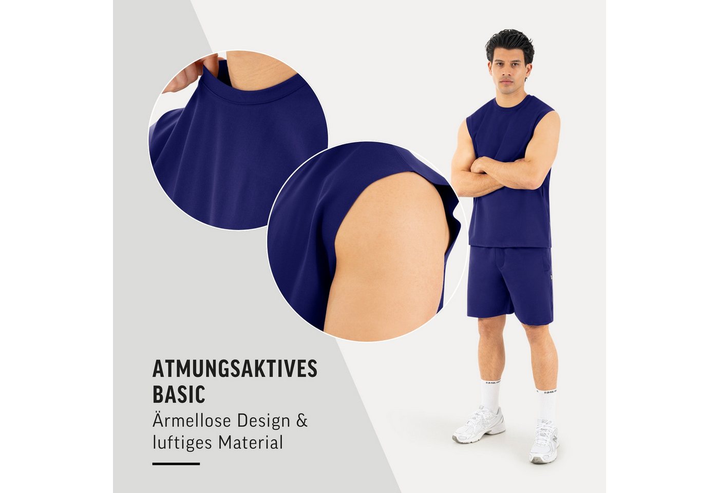 Smilodox Tanktop Xion, Ärmelloses Sportshirt 3D Rubber Print, Hohe Bewegungsfreiheit Minimalistisches Design Training Sport Freizeit Alltag Gym – Bild 5 von 5