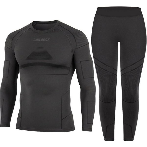 Smilodox Thermounterhemd Thermounterwäsche Set Herren - Funktionsunterwäsche - Thermowäsche Set ideal für Wintersportaktivitäten, atmungsaktiv, Seamless
