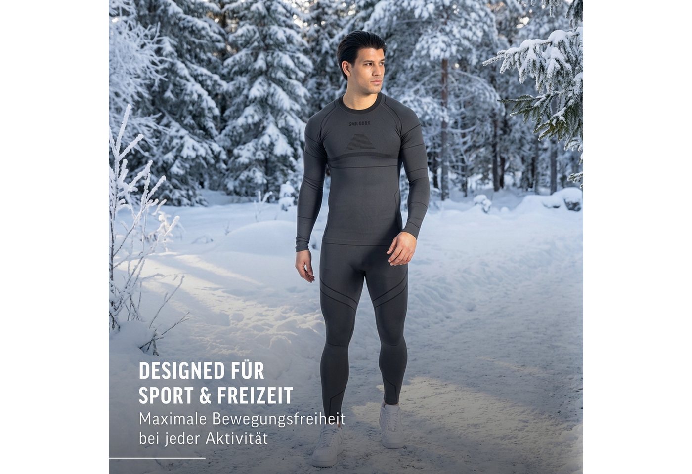 Smilodox Thermounterhemd Thermounterwäsche Set Herren - Funktionsunterwäsche - Thermowäsche Set ideal für Wintersportaktivitäten, atmungsaktiv, Seamless – Bild 3 von 5