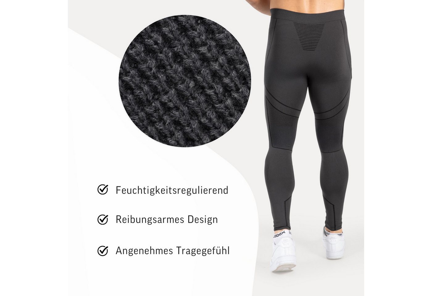 Smilodox Thermounterhemd Thermounterwäsche Set Herren - Funktionsunterwäsche - Thermowäsche Set ideal für Wintersportaktivitäten, atmungsaktiv, Seamless – Bild 5 von 5