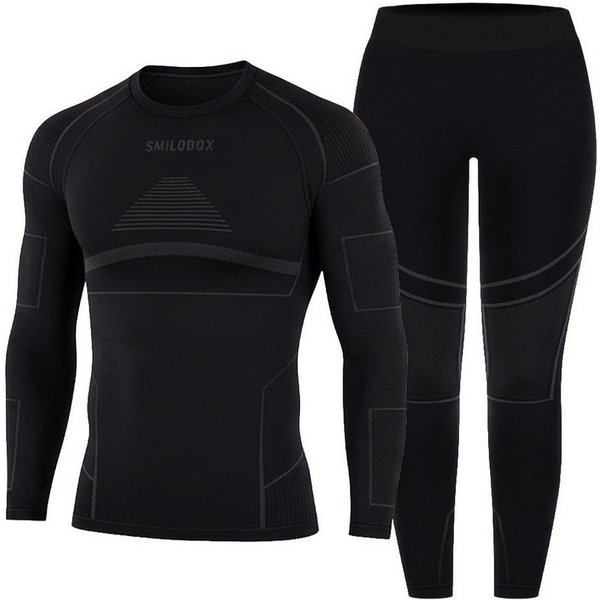 Smilodox Thermounterhemd Thermounterwäsche Set Herren - Funktionsunterwäsche - Thermowäsche Set ideal für Wintersportaktivitäten, atmungsaktiv, Seamless