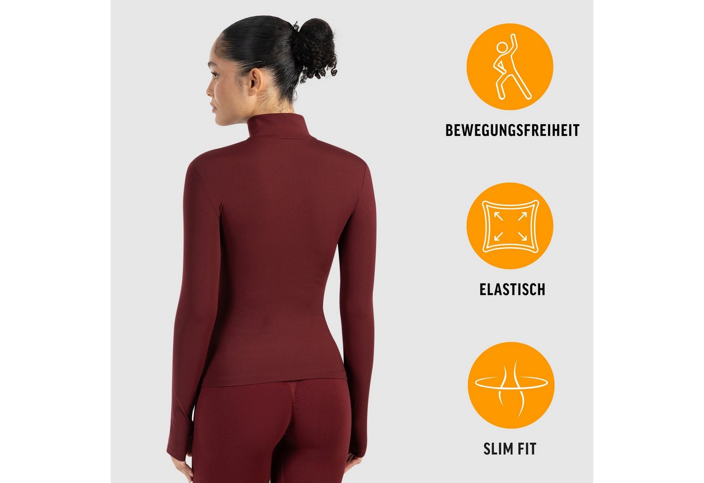 Smilodox Trainingsjacke Kenna, Sportjacke mit tailliertem Schnitt, Windbreaker Laufjacke Sport Oberteil Daumenlöcher Activewear Atmungsaktiv Freizeit Fitness – Bild 2 von 5