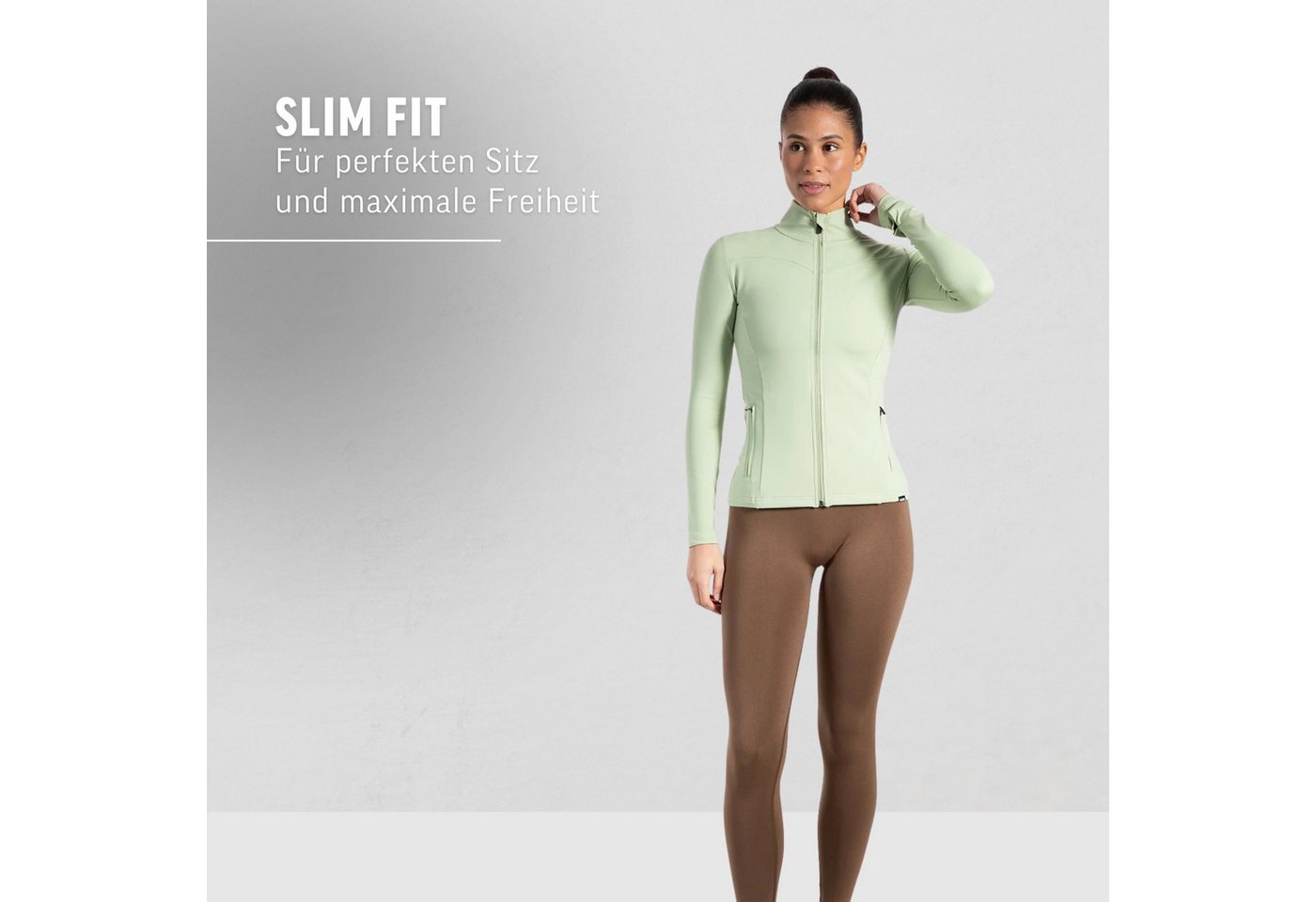 Smilodox Trainingsjacke Kenna, Sportjacke mit tailliertem Schnitt, Windbreaker Laufjacke Sport Oberteil Daumenlöcher Activewear Atmungsaktiv Freizeit Fitness – Bild 3 von 5