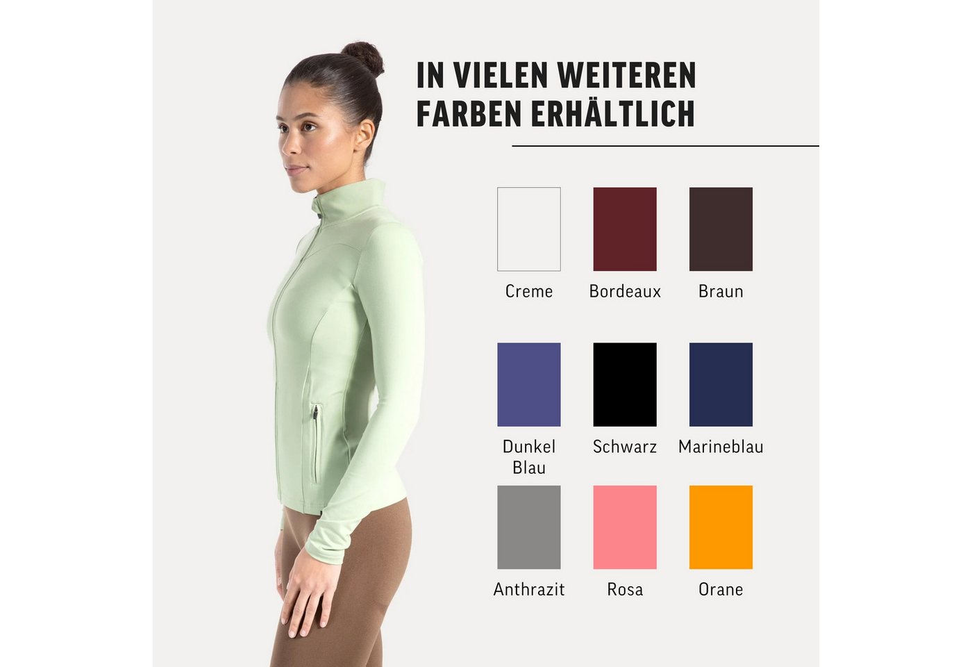 Smilodox Trainingsjacke Kenna, Sportjacke mit tailliertem Schnitt, Windbreaker Laufjacke Sport Oberteil Daumenlöcher Activewear Atmungsaktiv Freizeit Fitness – Bild 4 von 5