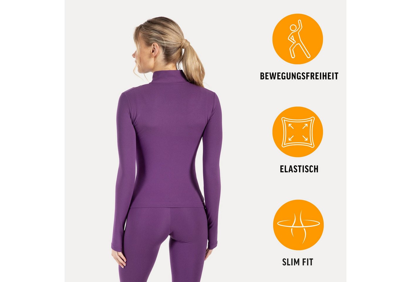 Smilodox Trainingsjacke Kenna, Sportjacke mit tailliertem Schnitt, Windbreaker Laufjacke Sport Oberteil Daumenlöcher Activewear Atmungsaktiv Freizeit Fitness – Bild 2 von 5