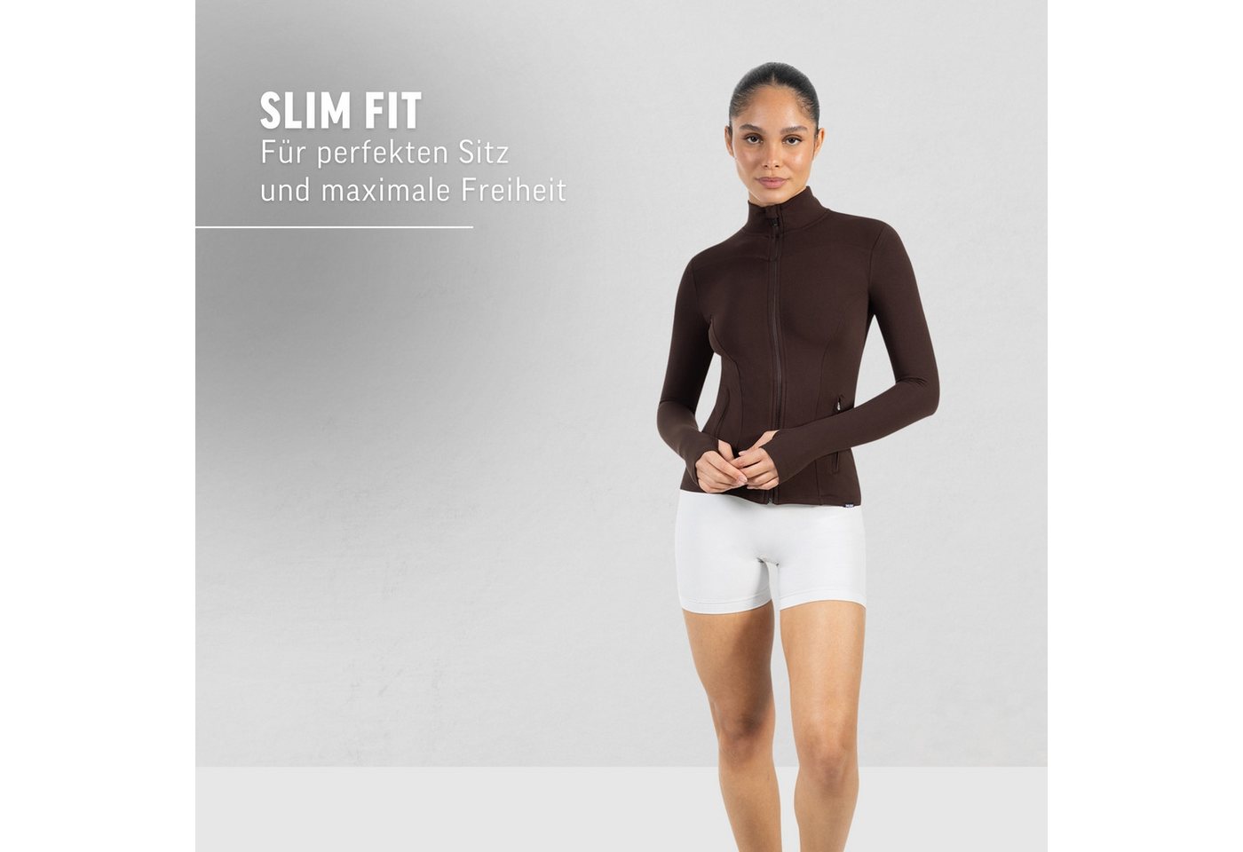 Smilodox Trainingsjacke Kenna, Sportjacke mit tailliertem Schnitt, Windbreaker Laufjacke Sport Oberteil Daumenlöcher Activewear Atmungsaktiv Freizeit Fitness – Bild 3 von 5